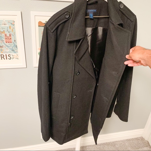 Material London (Macy’s) Unique Zipper Peacoat, L - Picture 6 of 8